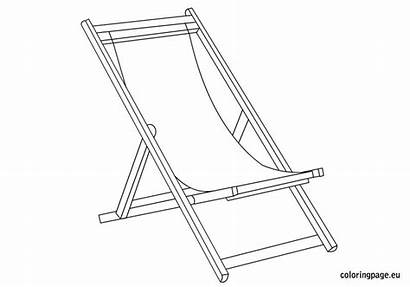 Deckchair Coloring Chairs Pages Chair Deck Beach