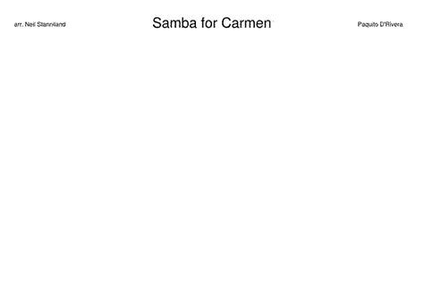 La Partitura De Samba For Carmen