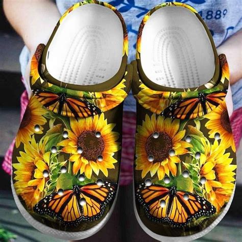 Price and other details may vary based on product size and color. Sunflower butterfly croc shoes crocband clog