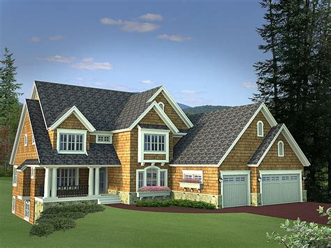 Shingle Style House Plan For Sloping Lot 14608rk Architectural