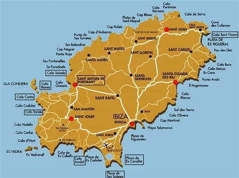 Mappa Delle Spiagge Più Famose Di Ibiza Ibiza Spiagge Ibiza Spagna