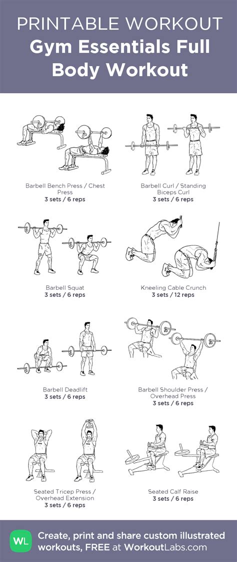 Gym Essentials Full Body Workout My Visual Workout Created At Click Through