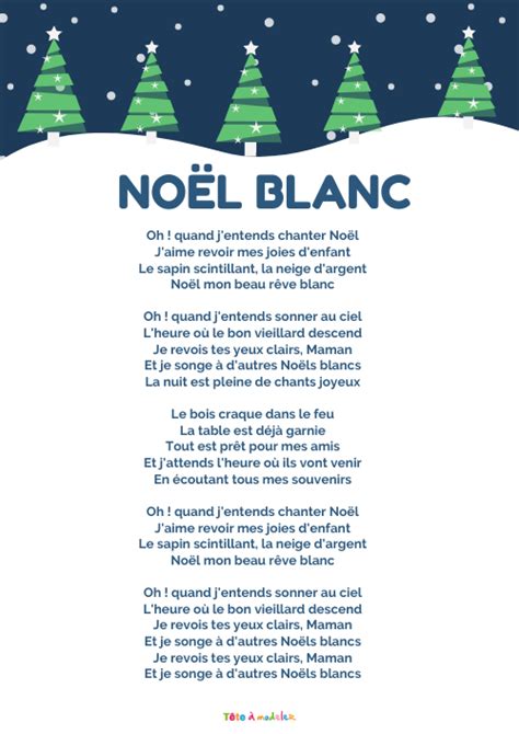 No L Blanc Chant De No L Paroles De Chanson Noel Tete A Modeler
