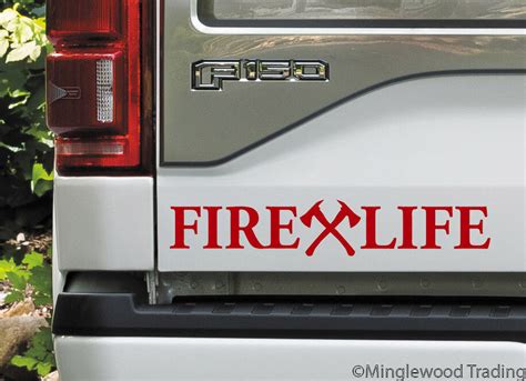 Fire Life Vinyl Decal Sticker Crossed Axes Firefighter Fd Fire