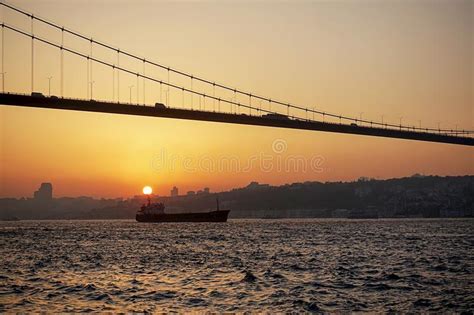 Bosphorus Bridge On A Sunset Stock Photo Image Of Modern Overseas