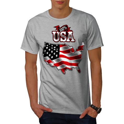 Wellcoda American Flag Mens T Shirt Usa Country Graphic Design Printed