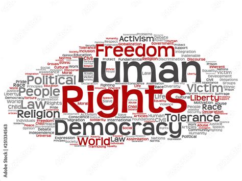 Vector Concept Or Conceptual Human Rights Political Freedom Democracy