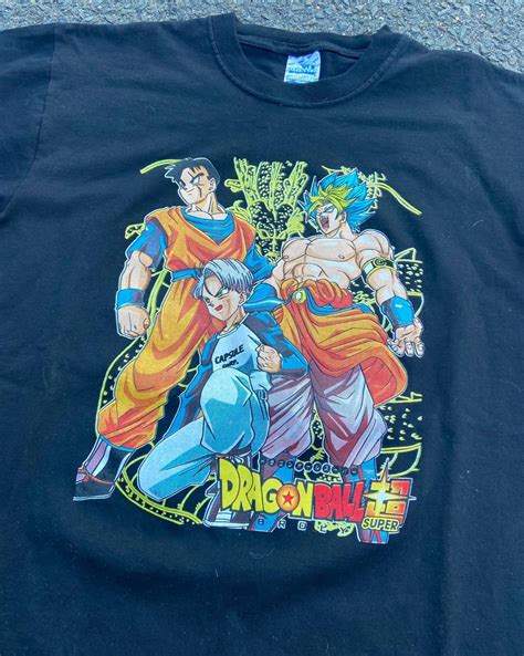 Find new and preloved dragon ball z items at up to 70% off retail prices. Vintage Dragon Ball Z Super Rap Tee Gohan Trunks Broly Black T-shirt | Grailed