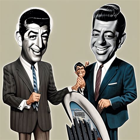 Dean Martin And Jerry Lewis Vintage Caricature · Creative Fabrica