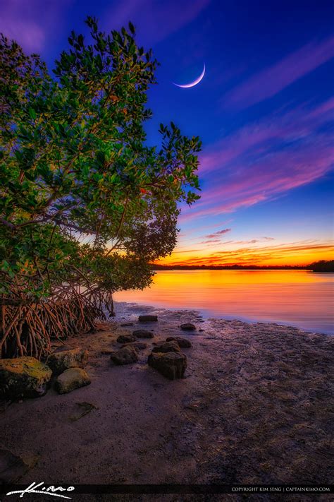 Crescent Moon Sunset Singer Island At John D Macarthur Beach State