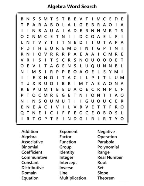 Free Math Word Search Printable Printable Word Searches
