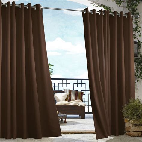 Chocolate Polyester Gazeo Curtains With Grommets Dfohome