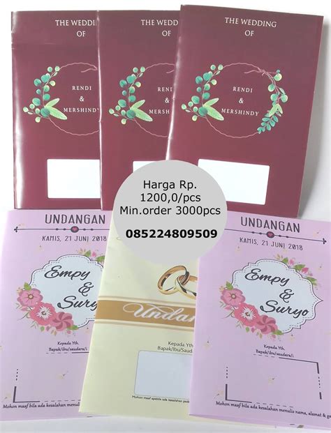 Undangan Penikahan Simple Murah Alfi Percetakan Dan Digital Printing