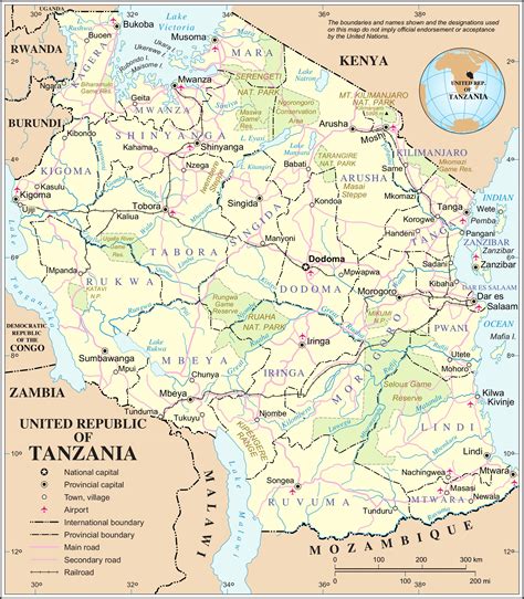 Tanzania River Map Map Of Tanzania River Eastern Africa Africa