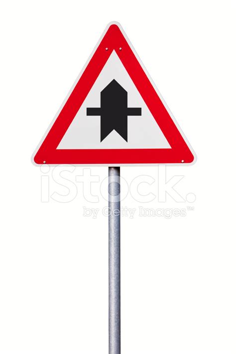 Right Of Way Traffic Sign Isolated Stock Photos