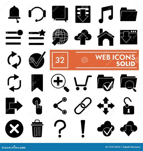 Web Glyph Icon Set System Symbols Collection Vector Sketches Logo