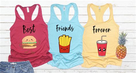 Best Friends Tank Top Bff Shirt Besties Shirt Fast Food Shirt