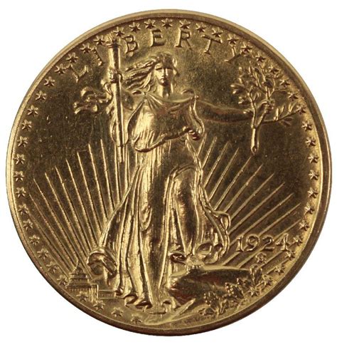 20 Gold Double Eagle St Gaudens 1924 1 Ozt Coin