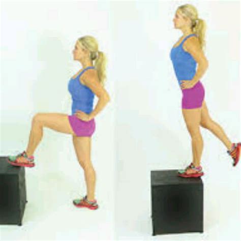 Box Step Up Glute Lift Exercise How To Workout Trainer By Skimble