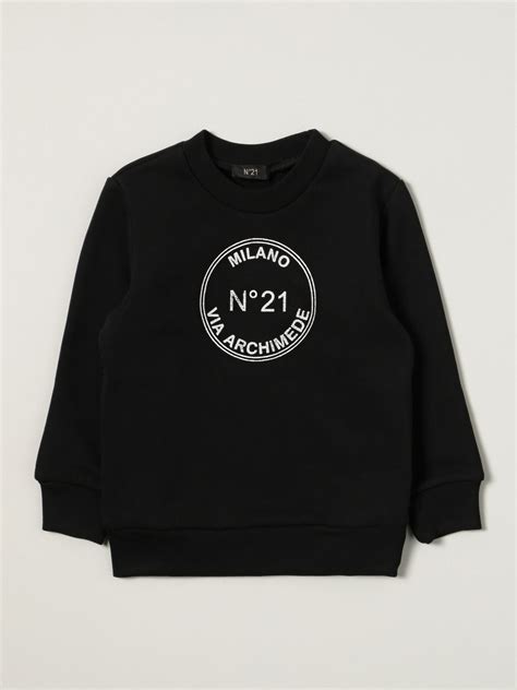 N° 21 N ° 21 Cotton Sweatshirt With Logo Black N° 21 Sweater