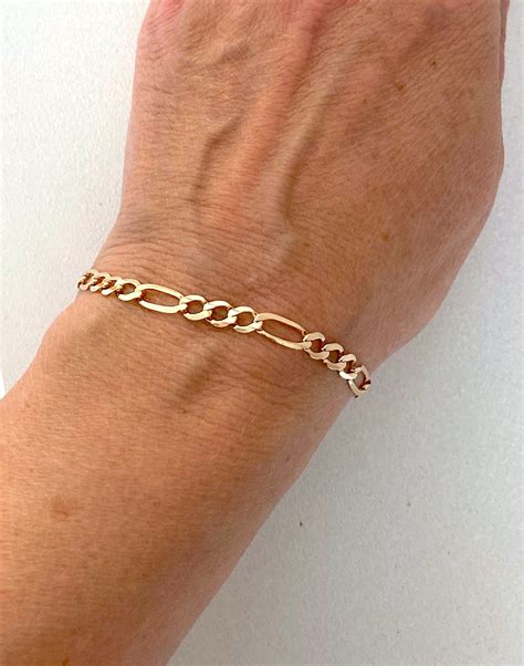 9ct Gold Chain Bracelet Solid 9ct Gold Chain Bracelet Etsy