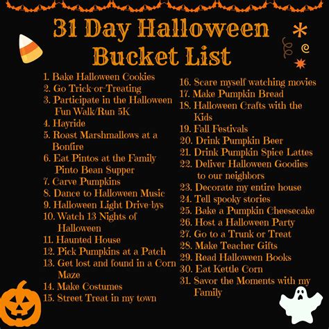 Halloween Bucket List 31 Things To Do In October 2014 Halloween