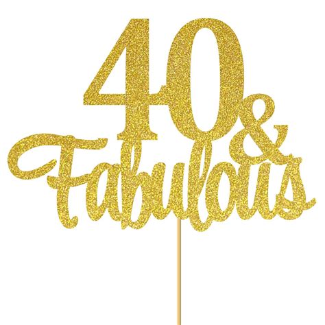 Buy SVM CRAFT Gold Glitter 40 Fabulous Cake Topper 40 Anniversary