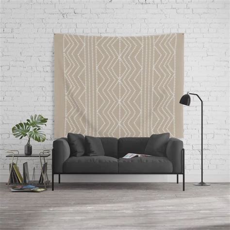 Cream Linen Beige Arrows Pattern Wall Tapestry by technonl | Society6