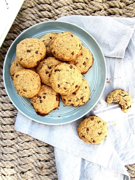 In a mixing bowl, beat softened butter, brown sugar and vanilla using an electric mixer for one minute. Soft & Healthy Almond Flour Chocolate Chip Cookies (GF, Paleo + Vegan)