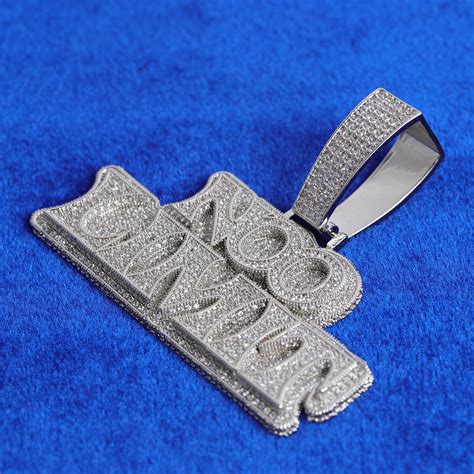Custom Name Plates Pendant For Men White Gold Plated Hip Hop Jewelry