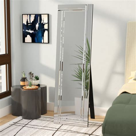 H&a full length large floor mirror with rectangle wooden frame. Wade Logan Full Length Mirror & Reviews | Wayfair