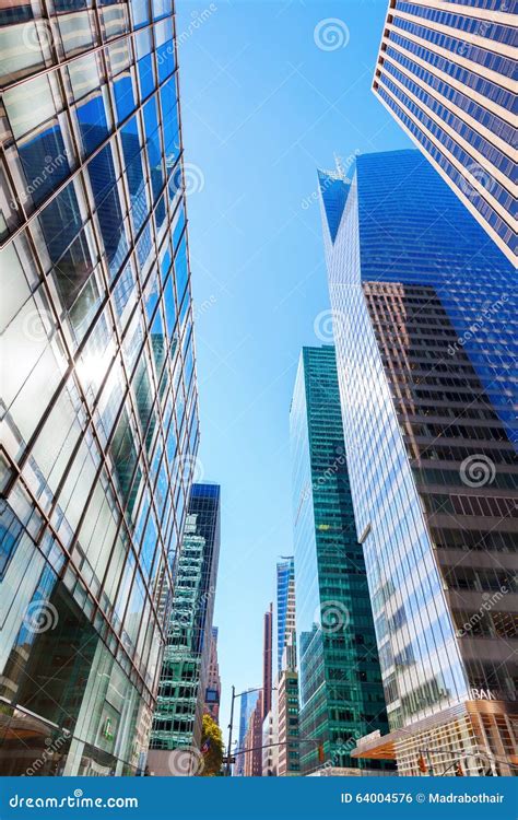 Street View With Skyscrapers In Manhattan Nyc Editorial Photo Image