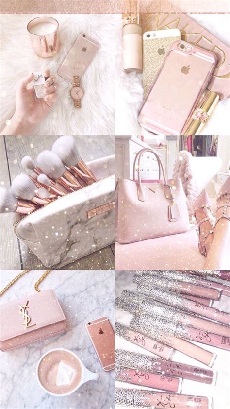 Rose Gold Collage Wallpaper Rose Gold Aesthetic Girly Things Gold