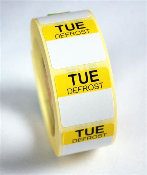 Mini Defrost Labels Tuesday Defrost Labels Printway