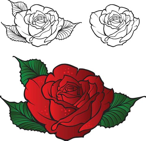 Tattoo Rose Flower Vector Illustration Art Isolated Vector 7958828