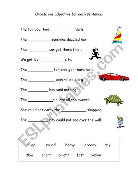 Adjective Exercises For Kids