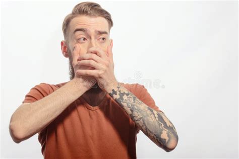 Handsome Bearded Man With The Mouth Closed Stock Image Image Of
