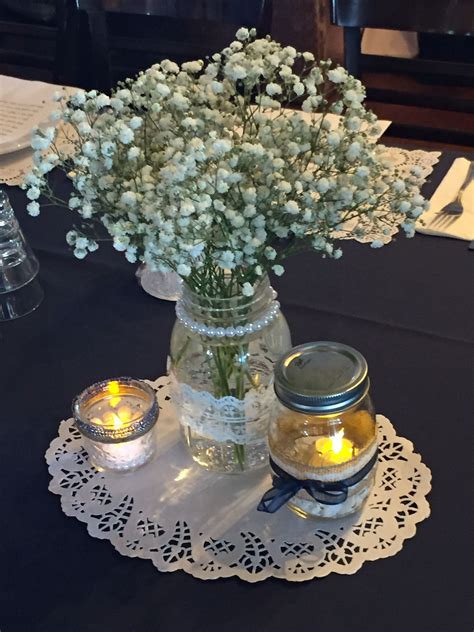 Simple Pearl Mason Jar Centerpieces Making These For My Brothers