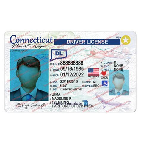 Connecticut Drivers License Number Format High Quality Fake Template