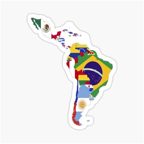 Map Flags Of Latin America Sticker For Sale By Devonlowry Redbubble