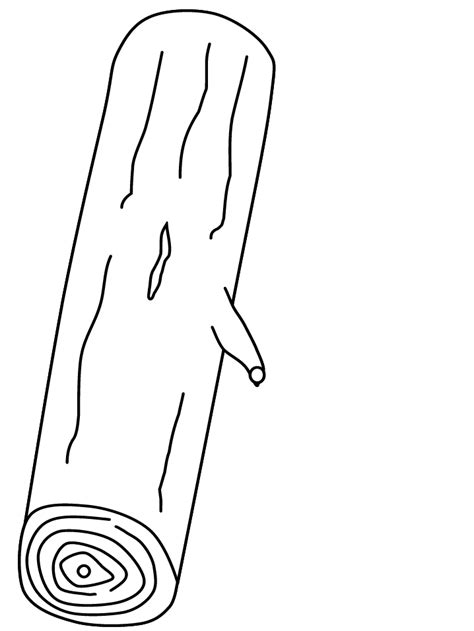 Wood Drawing Coloring Log Logs Printable Tree Colouring Pages Preschool