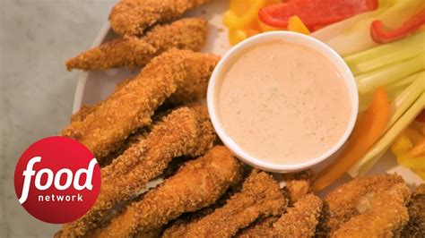Sweet Chili Chip Crusted Chicken Fingers Food Network Youtube