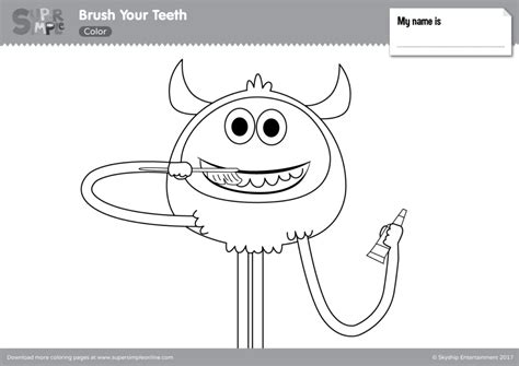 1 if you have javascript enabled you can click the print link in the top half of the page. Brush Your Teeth Coloring Pages - Super Simple