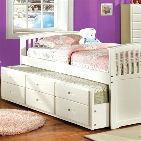 Buy Furniture Of America Bella Twin Trundle Bed In White Wood Online