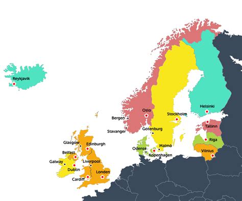 Vector deense politieke kaarten symbool. Slimleren - Noord-Europa - waar ligt de stad?