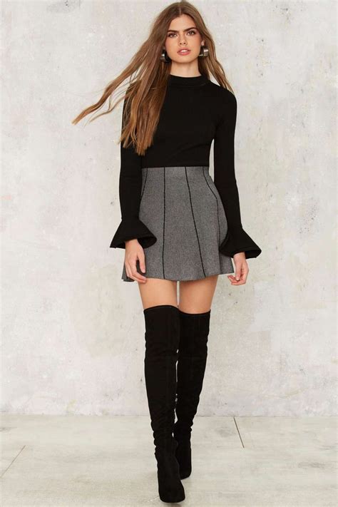 Otk Boots Miniskirt Outfits Mini Skirts Fashion
