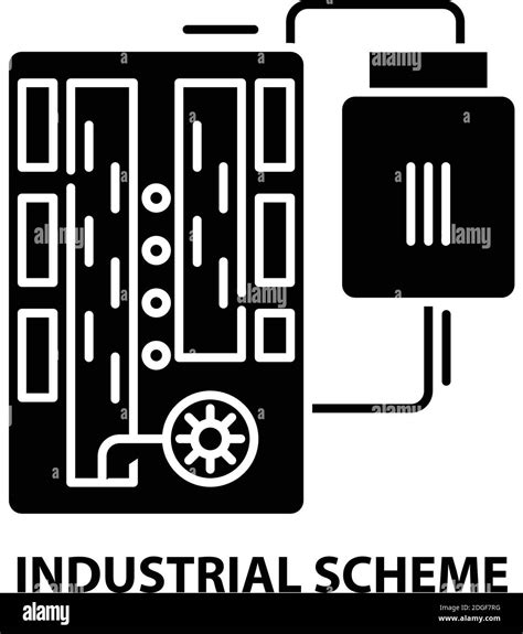Industrial Scheme Icon Black Vector Sign With Editable Strokes