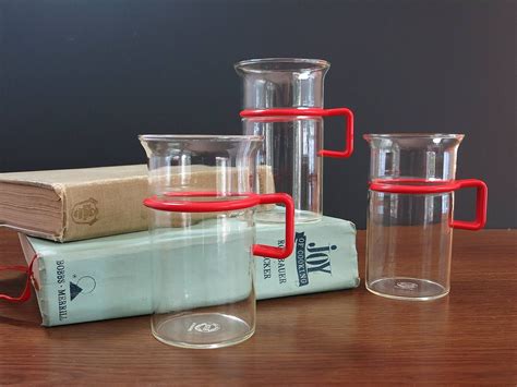 Tall Bodum Bistro Glass Coffee Mugs Set Of 3 Vintage Bodum Denmark