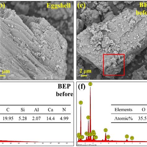 The Sem Micrographs Of Ca Bentonite A Eggshell B Bep Before C