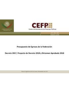 Presupuesto de Egresos de la Federación Decreto presupuesto de